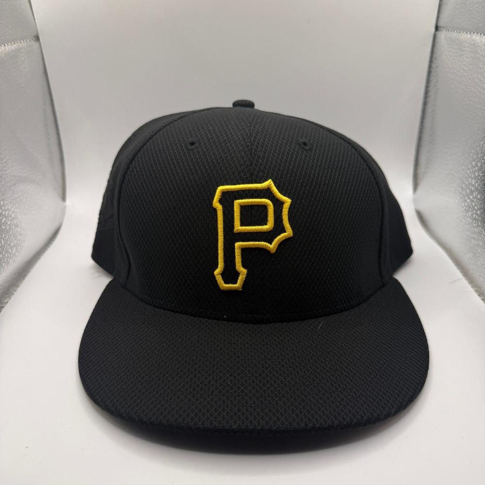 New Era 59FIFTY Pittsburgh Pirates Hat Mens 7 5/8 Black Low Crown Fitted MLB Cap